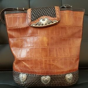 Cute Leather Croc Bucket Bag